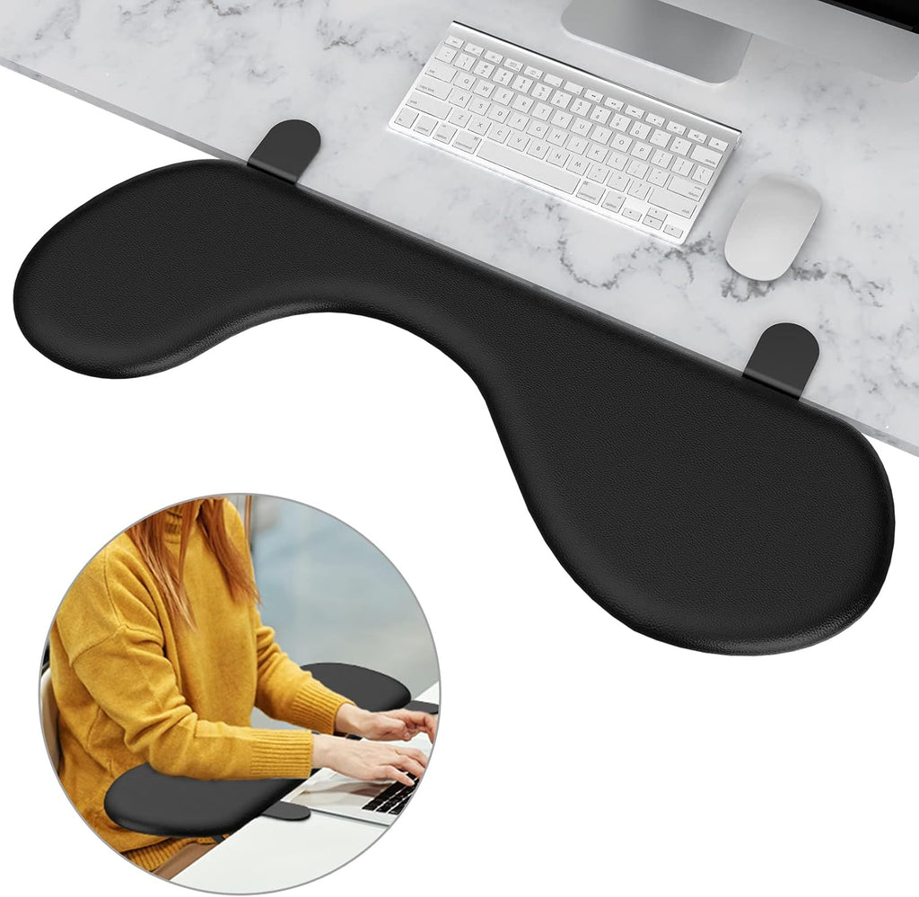 Foldable Desk Extender Tray, , Ergonomic Forearm Leather Soft Armrest Support, Wrist & Elbow Pad for Home and Office, Easy Typing & Pain Relief