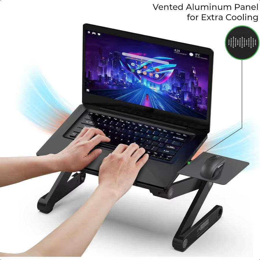 Workez Adjustable Laptop Stand for Desk Laptop Stand Adjustable Height Foldable Aluminum Cooling Computer Holder Riser for Desk