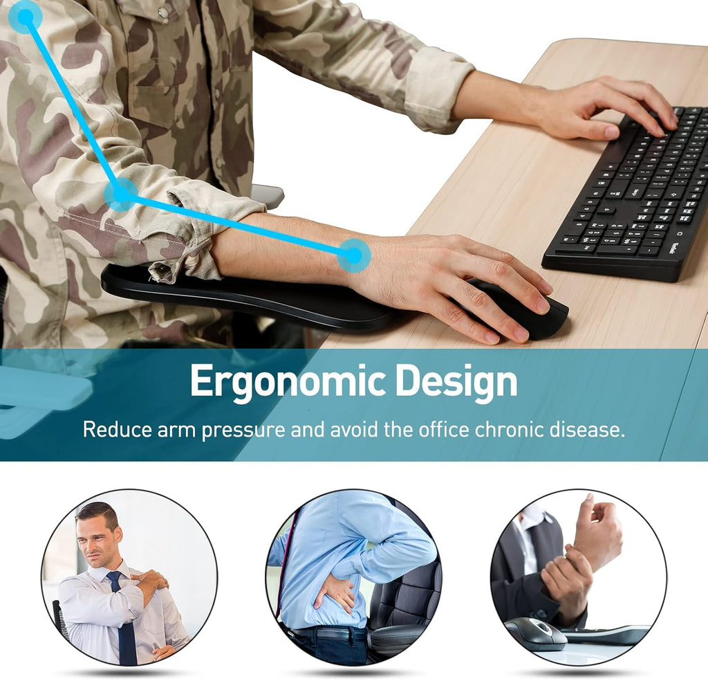 Computer Arm Rest for Desk, Ergonomic Desk Arm Support, Adjustable Armrest Wrist Support Rotating Arm Rest Extender, Elbow Rest for Desk, Arm Rest Suitable for Table, 1 Pack