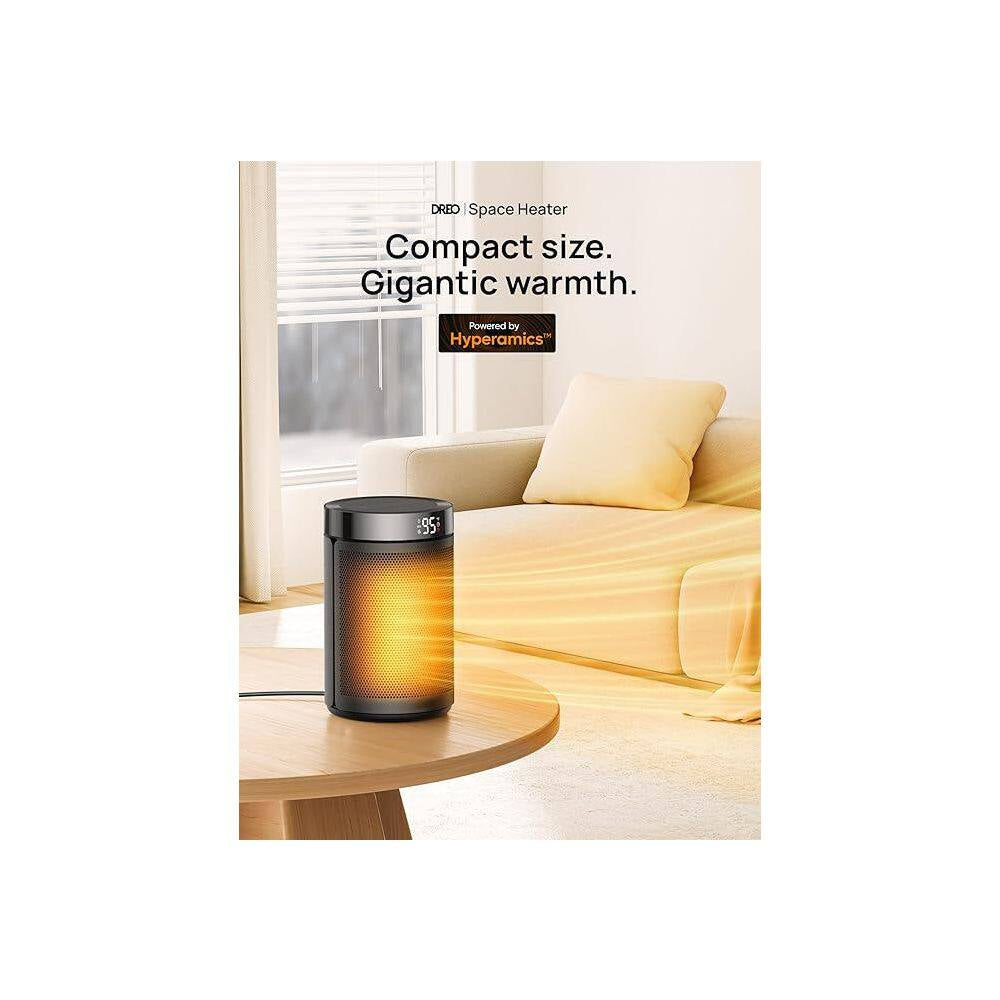 1500-Watts 11.2 In. H Portable Electric Forced Air Ceramic Space Heaters with Thermostat, Eco Mode and Fan Mode in Gold