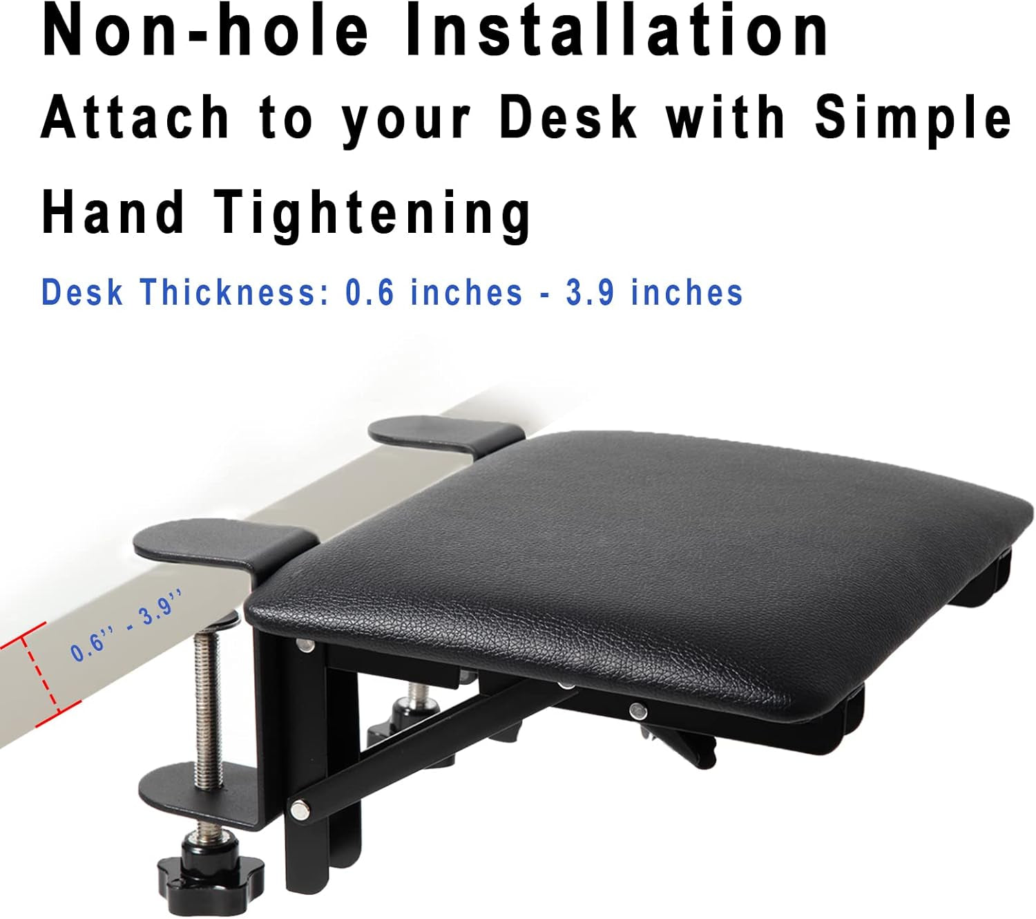 Foldable Desk Extender Tray, Arm Rest for Desk, Ergonomic Forearm Leather Soft Armrest Support, Wrist & Elbow Pad for Home and Office, Easy Typing & Pain Relief