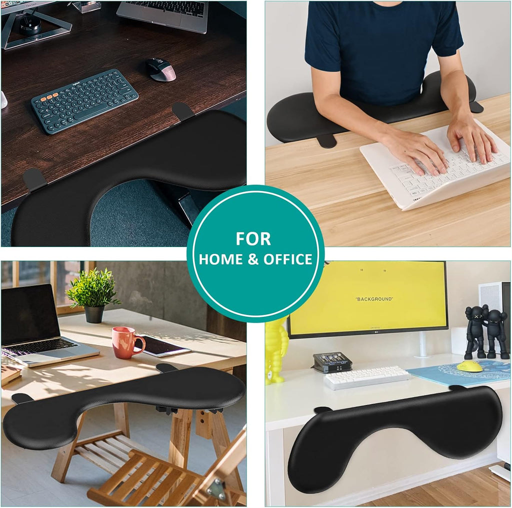 Foldable Desk Extender Tray, , Ergonomic Forearm Leather Soft Armrest Support, Wrist & Elbow Pad for Home and Office, Easy Typing & Pain Relief