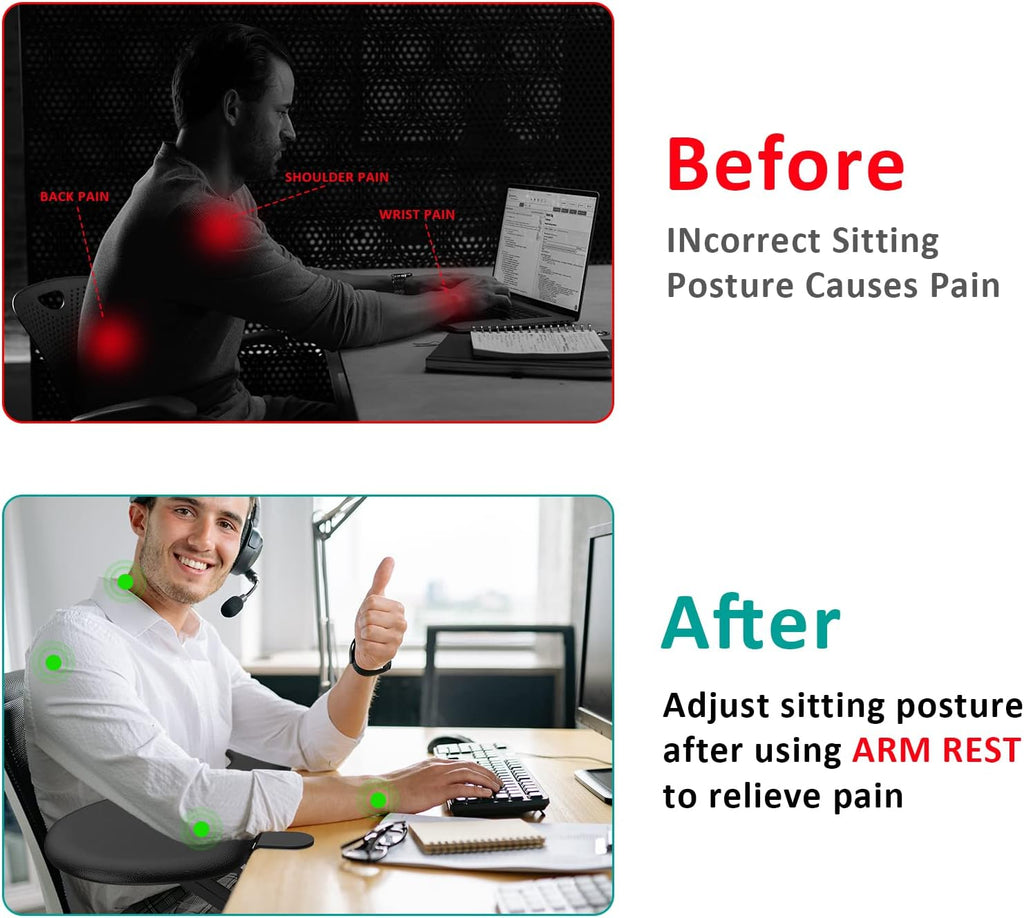 Foldable Desk Extender Tray, , Ergonomic Forearm Leather Soft Armrest Support, Wrist & Elbow Pad for Home and Office, Easy Typing & Pain Relief