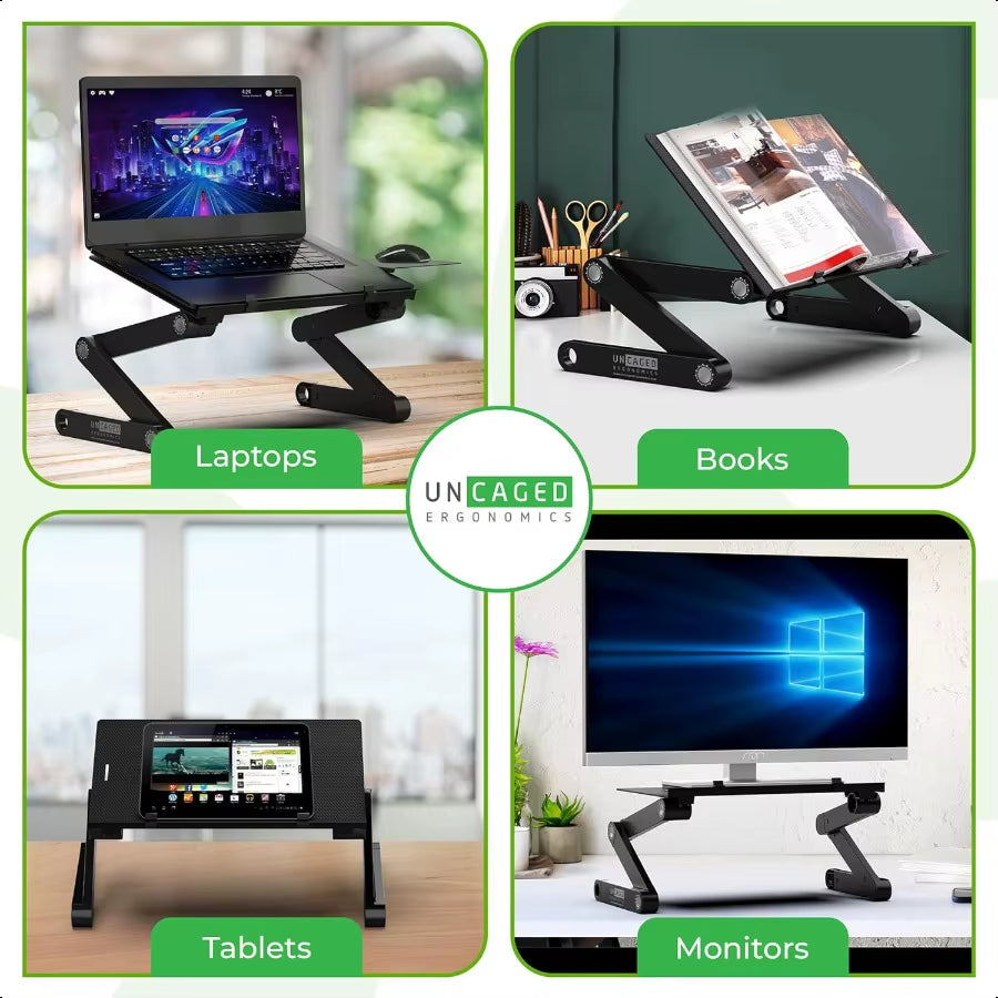 Workez Adjustable Laptop Stand for Desk Laptop Stand Adjustable Height Foldable Aluminum Cooling Computer Holder Riser for Desk
