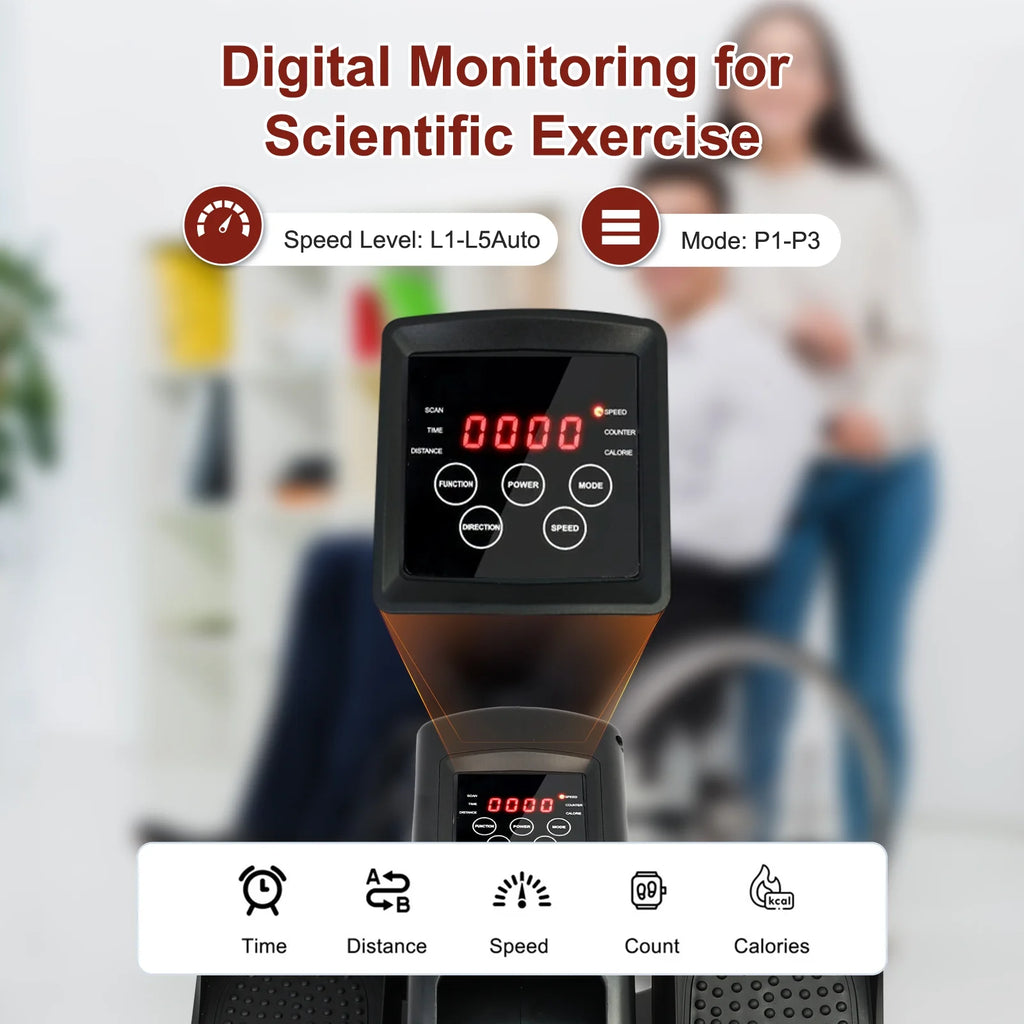 Mini Elliptical, under Desk Elliptical, Electric Elliptical Machine, Leg Exerciser Machine for Seniors, Elliptical for Home Use, Compact Exerciser, Adjustable Speeds & LCD Monitor