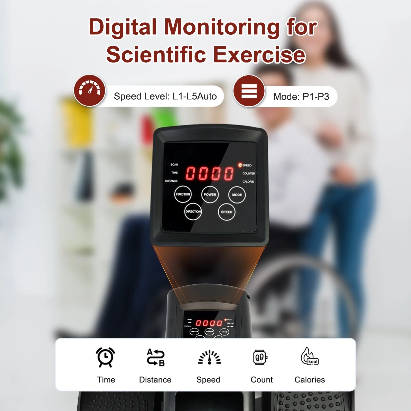 Mini Elliptical, under Desk Elliptical, Electric Elliptical Machine, Leg Exerciser Machine for Seniors, Elliptical for Home Use, Compact Exerciser, Adjustable Speeds & LCD Monitor