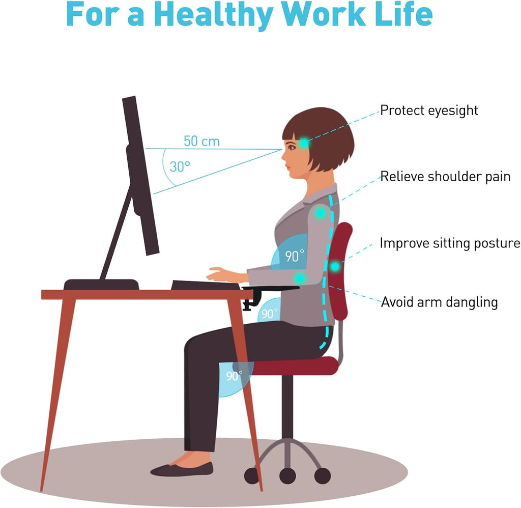 Computer Arm Rest for Desk, Ergonomic Desk Arm Support, Adjustable Armrest Wrist Support Rotating Arm Rest Extender, Elbow Rest for Desk, Arm Rest Suitable for Table, 1 Pack