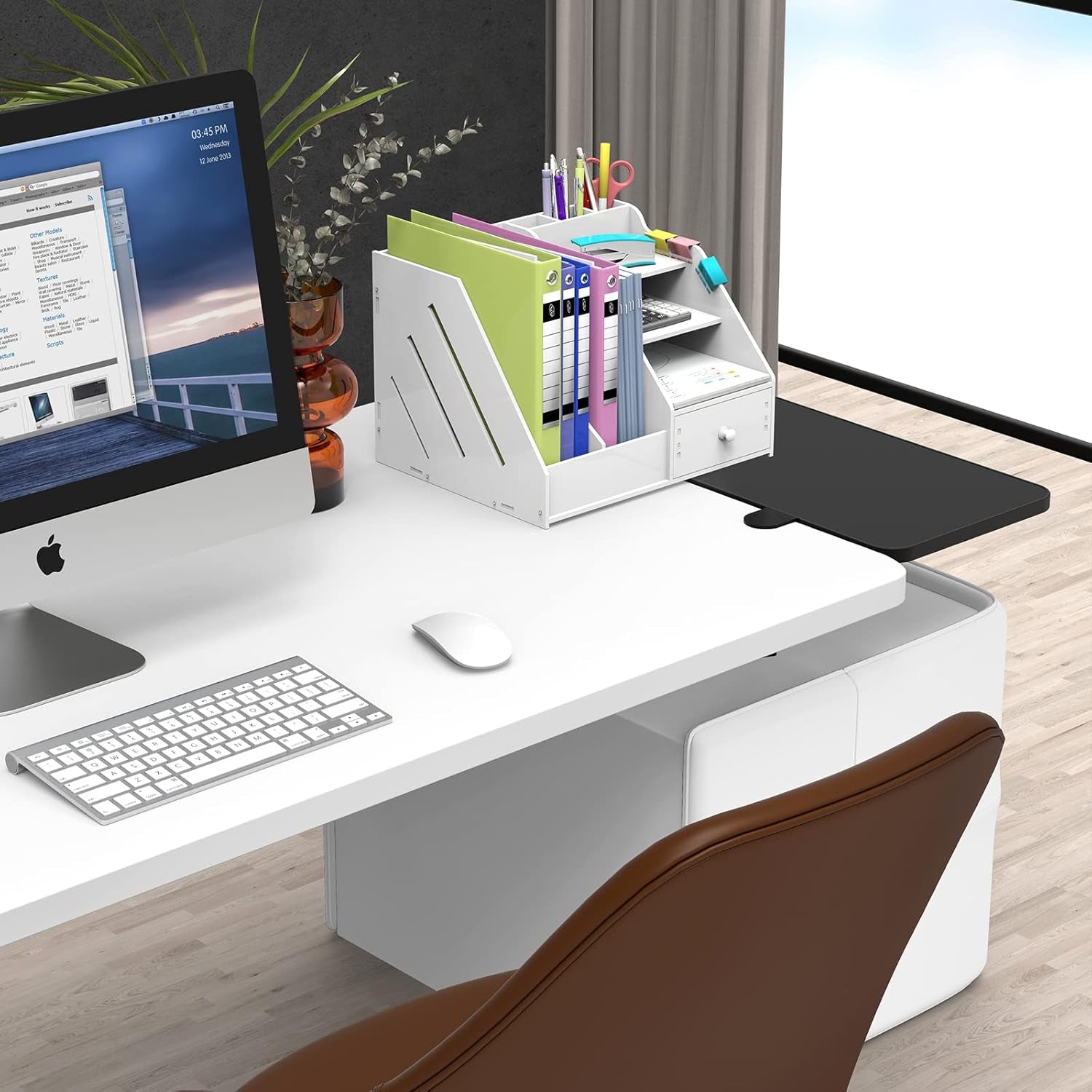 Desk Extender Keyboard Stand for Trayunder Extender Eesk Erawer Computer Desk Desktop Extension Board Easy to Install No Drilling Required (25.6In（65Cm）, Black)