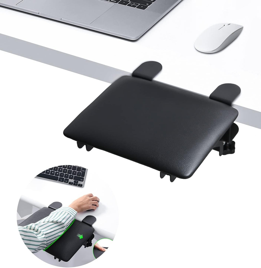 Foldable Desk Extender Tray, Arm Rest for Desk, Ergonomic Forearm Leather Soft Armrest Support, Wrist & Elbow Pad for Home and Office, Easy Typing & Pain Relief