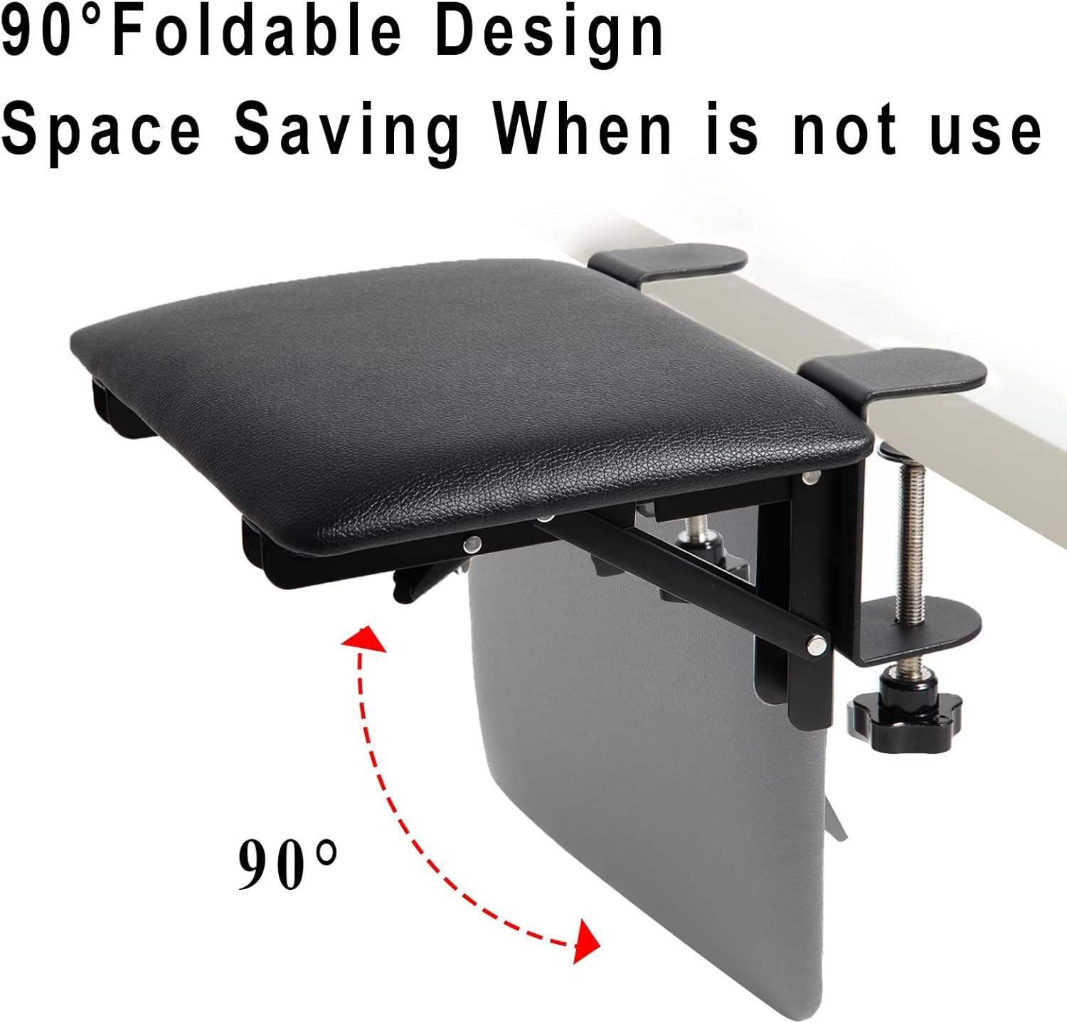 Foldable Desk Extender Tray, Arm Rest for Desk, Ergonomic Forearm Leather Soft Armrest Support, Wrist & Elbow Pad for Home and Office, Easy Typing & Pain Relief
