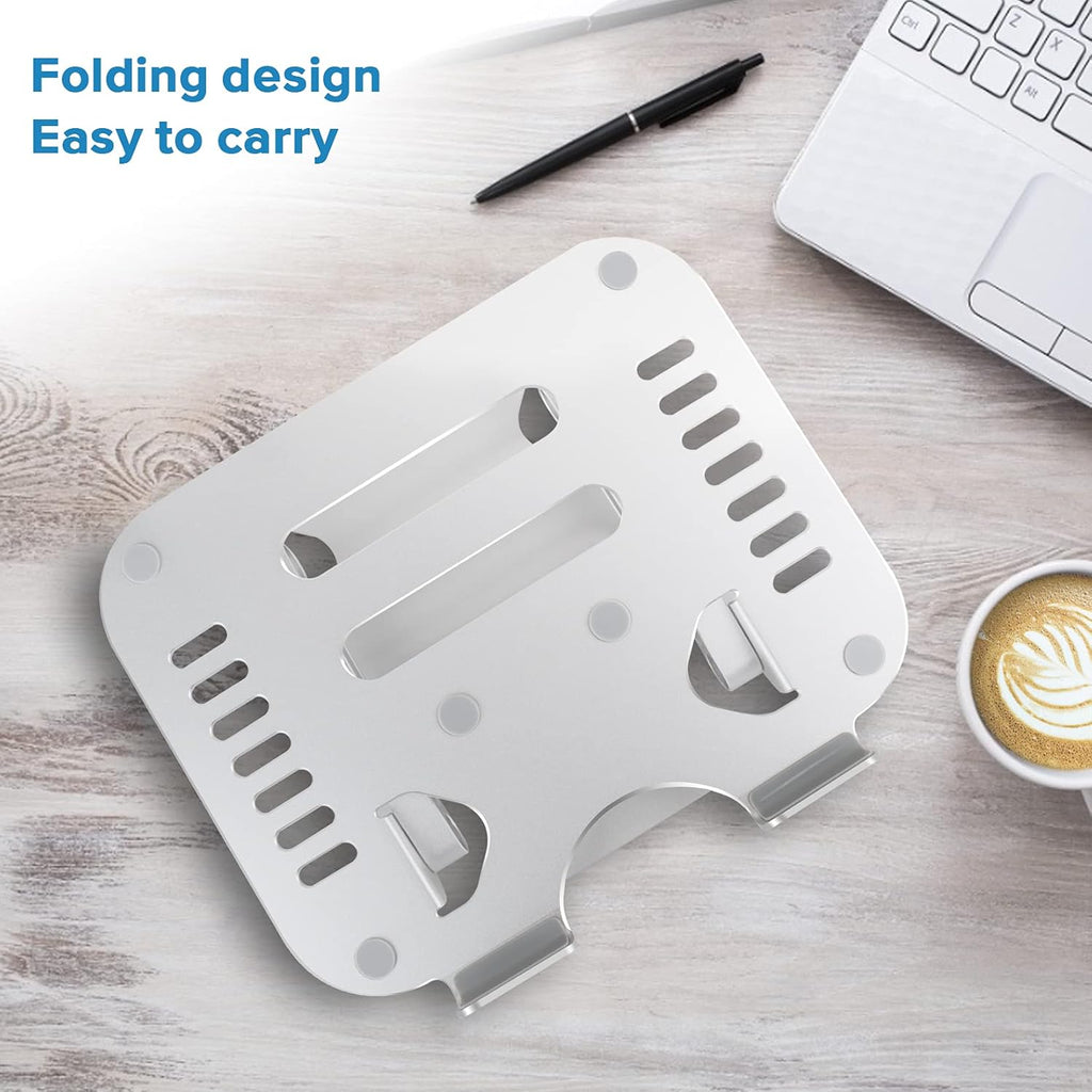 Laptop Stand for Desk, Computer Stand for Laptop, Ergonomic Aluminum Laptop Riser with Heat-Vent for 10"-17" Notebook Computer, Silver