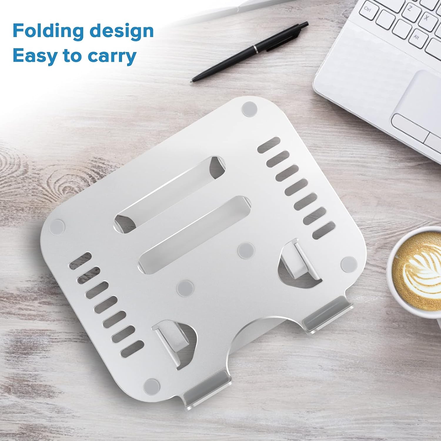 Laptop Stand for Desk, Computer Stand for Laptop, Ergonomic Aluminum Laptop Riser with Heat-Vent for 10"-17" Notebook Computer, Silver